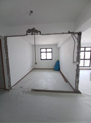Hacking, dismantling and laying of floor protection pad.