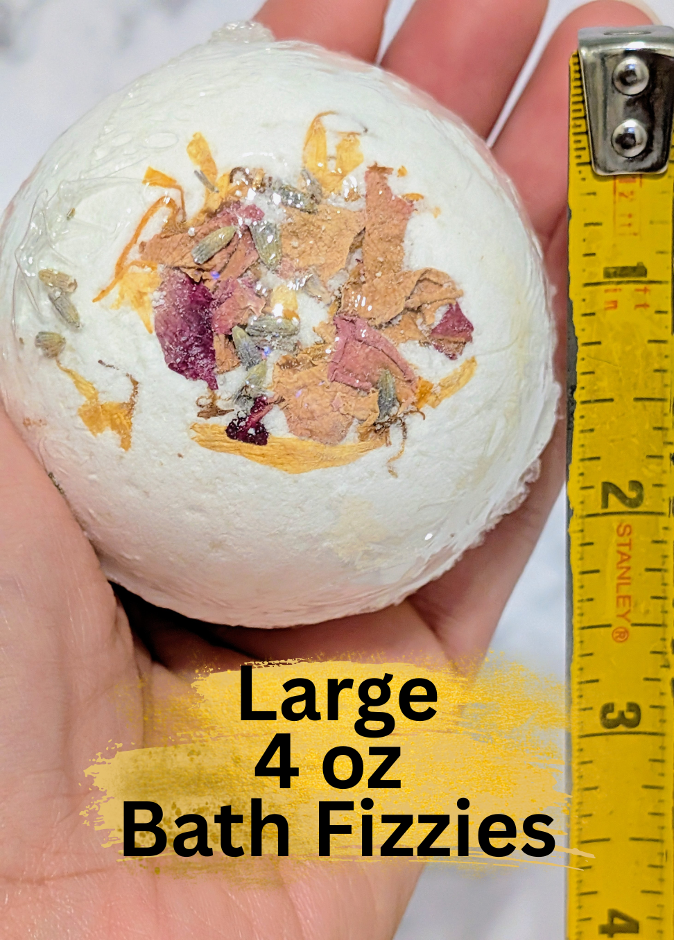Thumbnail: large bath bombs, approximately 4 oz each about 2.25" diameter