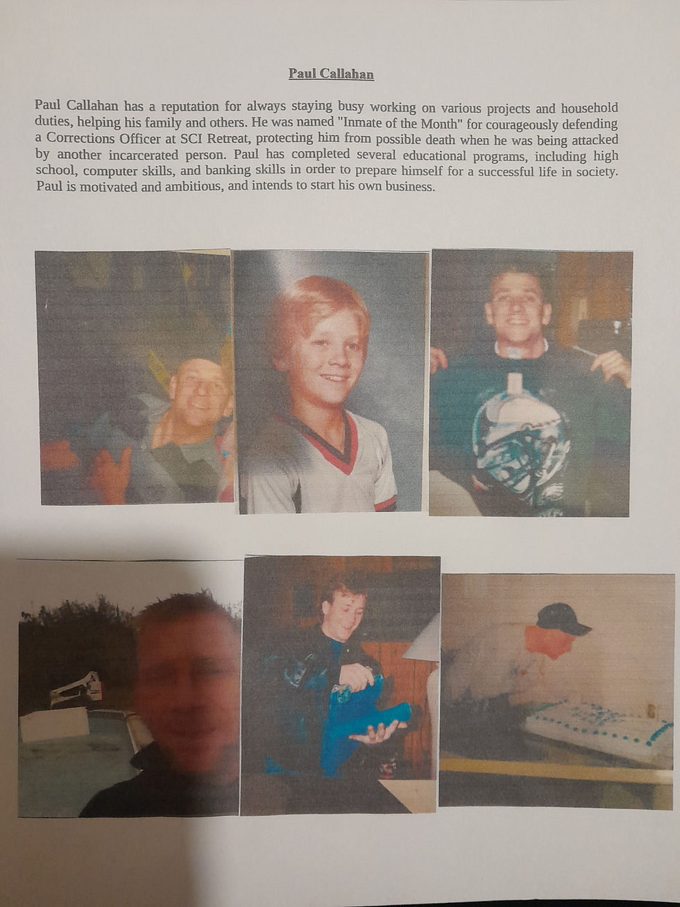 Thumbnail: Parole/Commutation package with color photo collage
