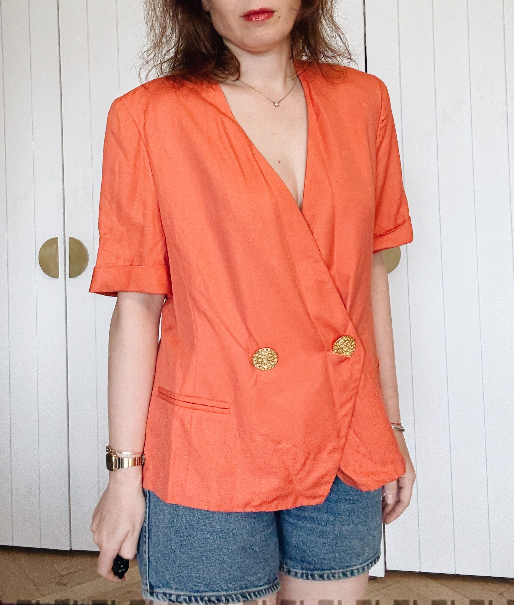 טופ/ז׳קט וינטג’ כתום