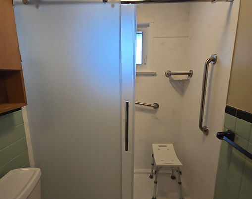 1494: (AIP) Low Curb Shower Remodel with Removable Seat