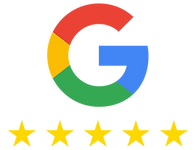 The Google Logo with 5 stars