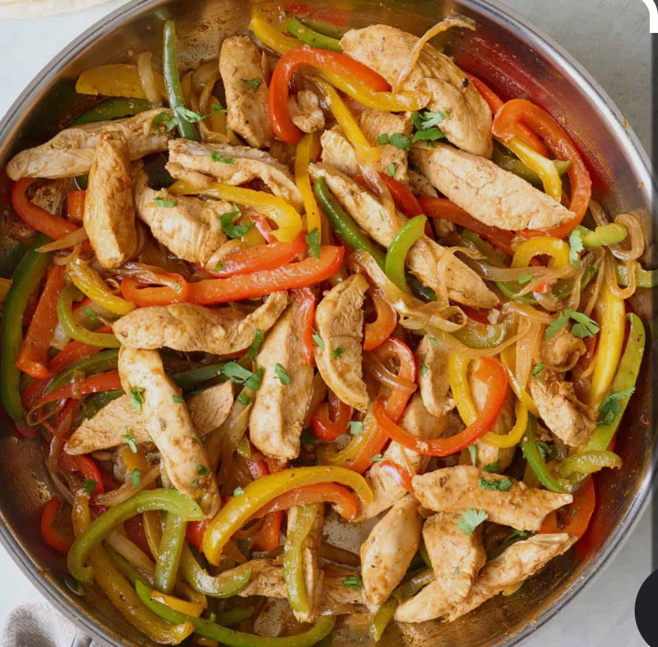 Chicken Fajitas Served With Steamed Basmati Rice
