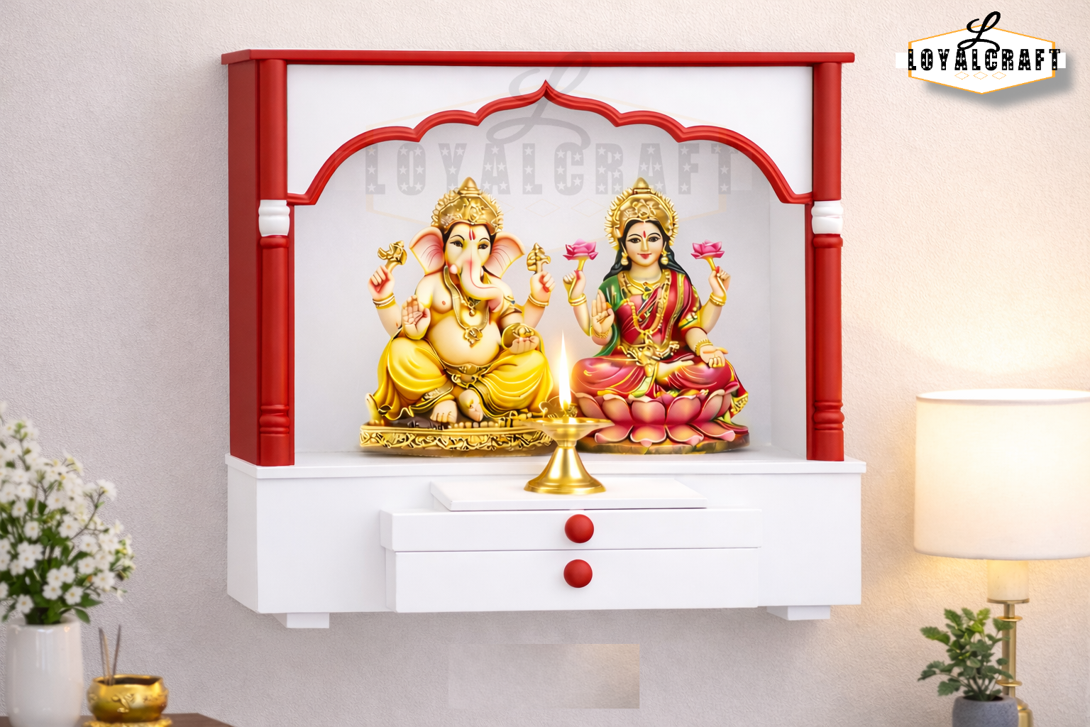 LOYALCRAFT Home temple for puja room home office and best gift