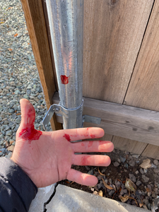 When Galvanized steel posts fight back!