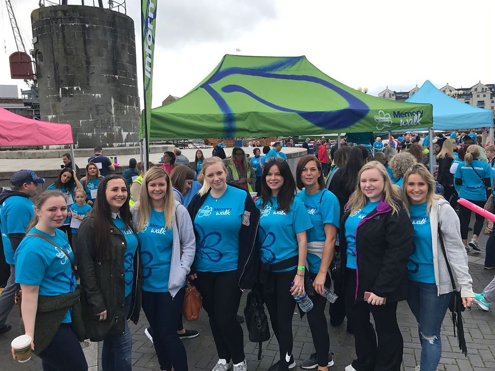 Sian Harris with Rebecca Cox, Michelle Jones and Evolve team during memory walk
