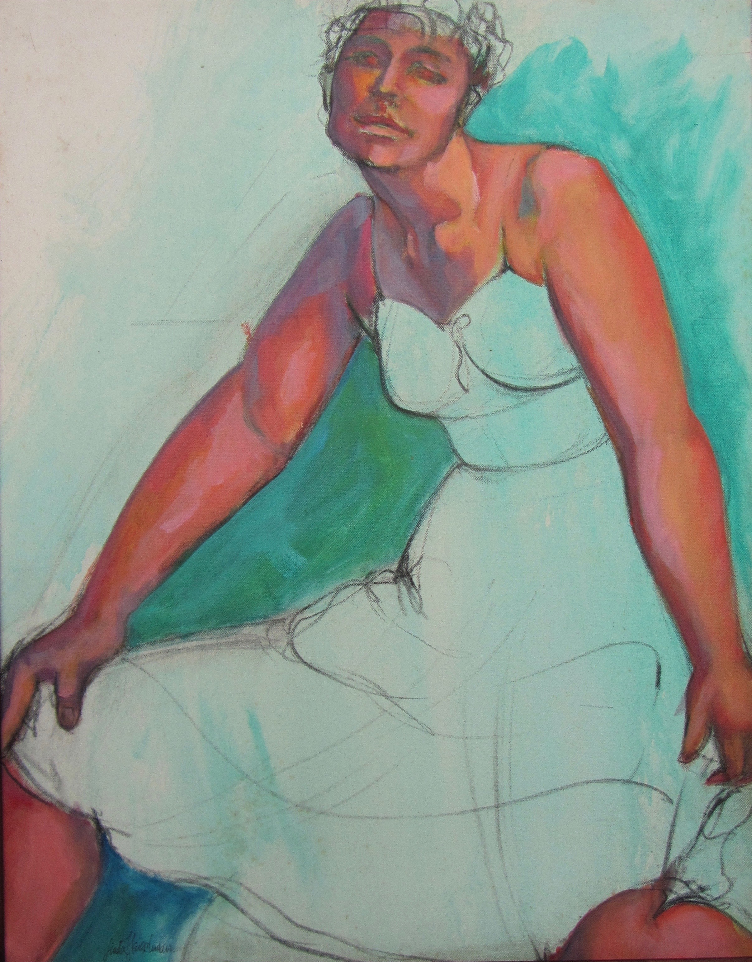 Sonja oil charcoal 31h"x25w"