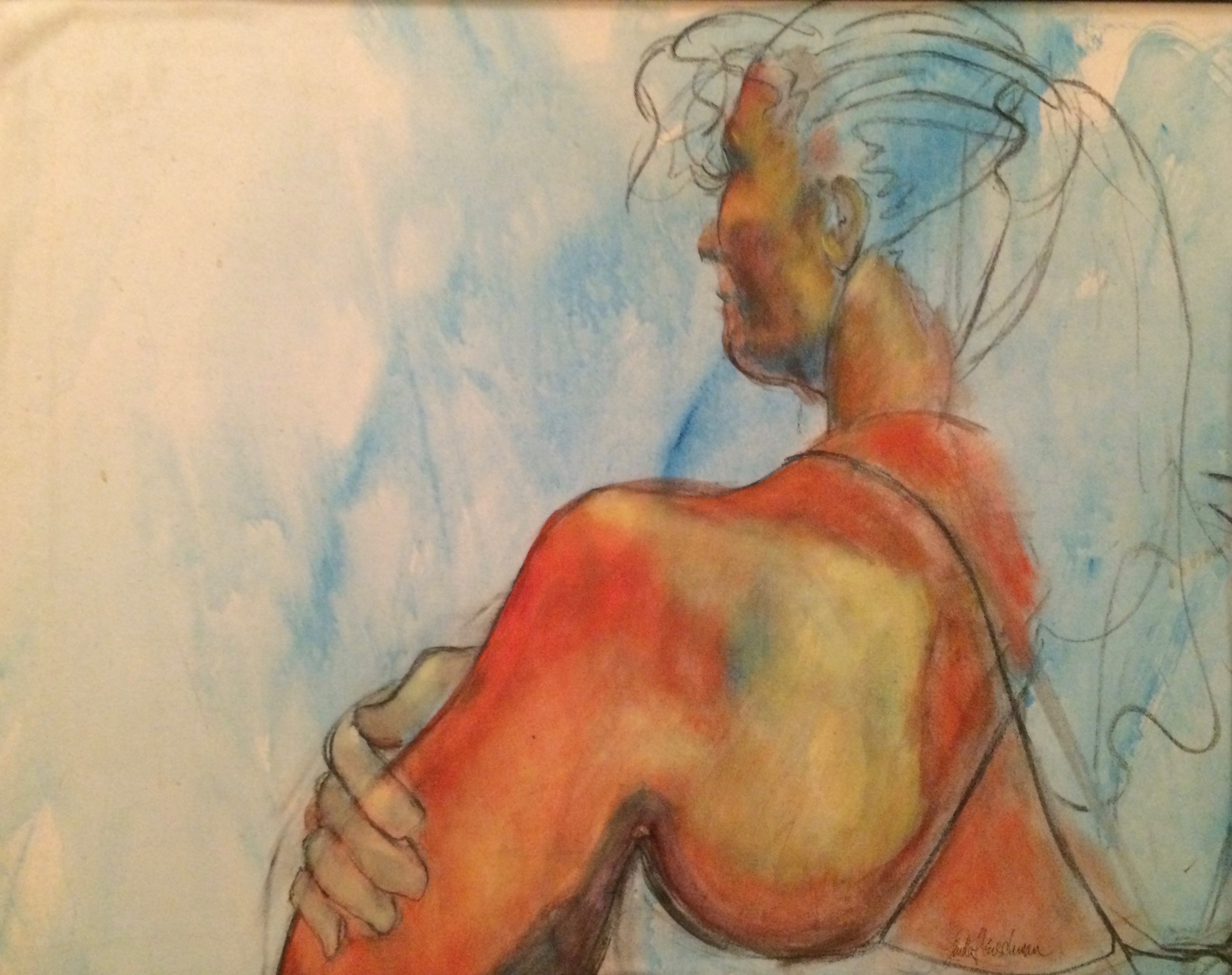 Alice oil charcoal 31w"x25h"