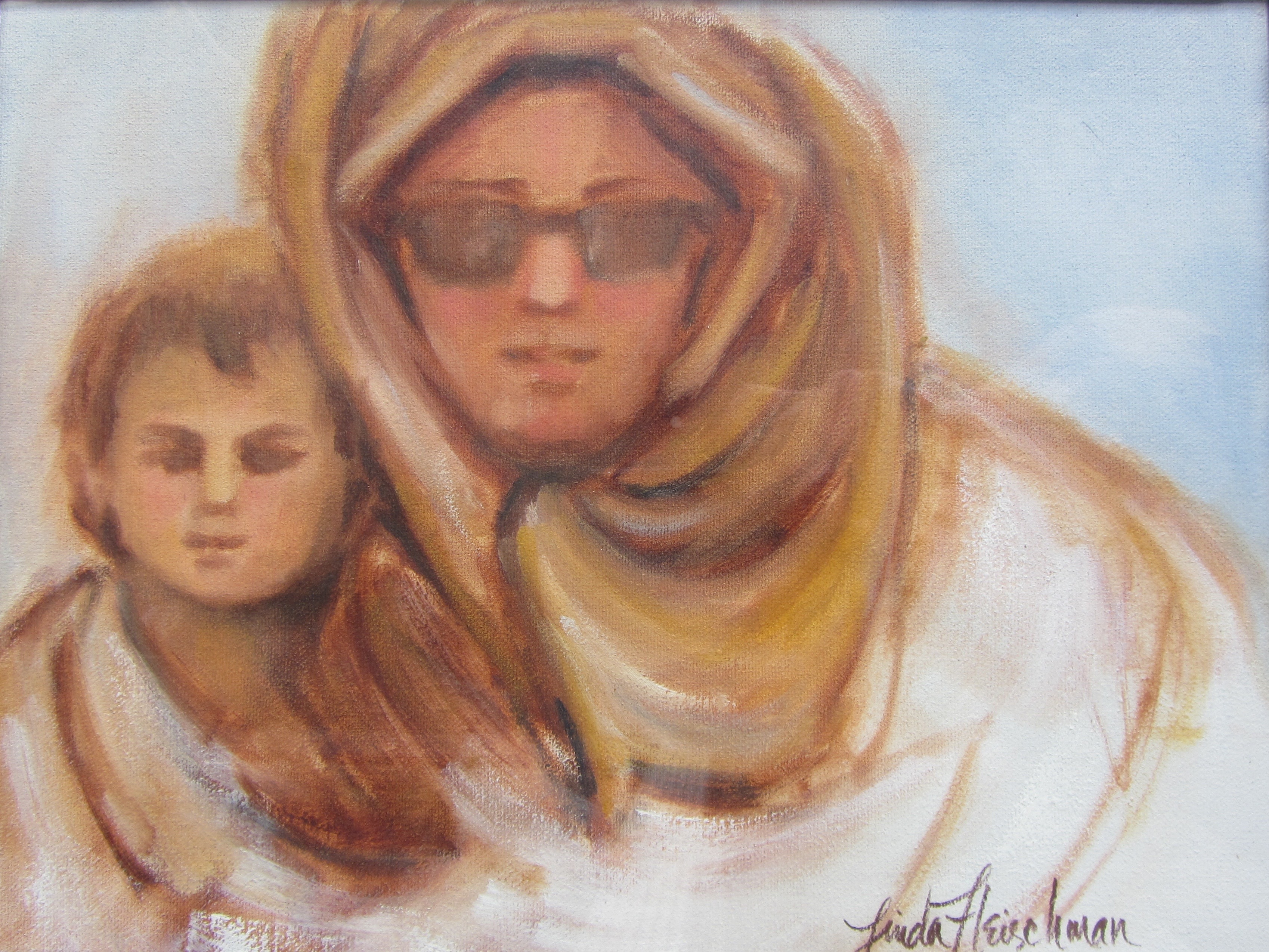 Turkish Mother & Child oil 9h"x12w"