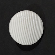 Round ribbed white glass button. 
sizes: 18, 22, 28 lignes