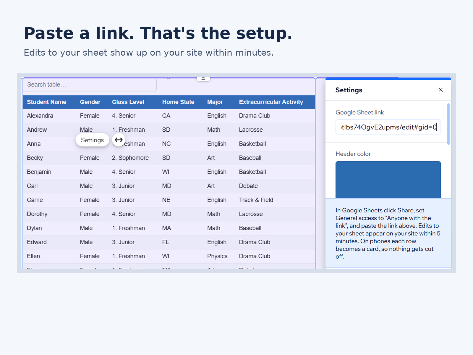 Sheet Tables screenshot 3