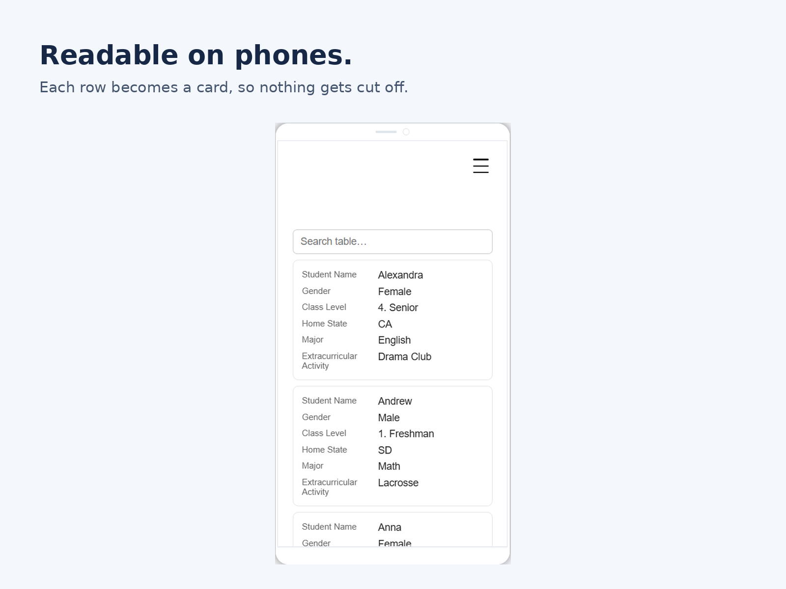 Sheet Tables screenshot 2