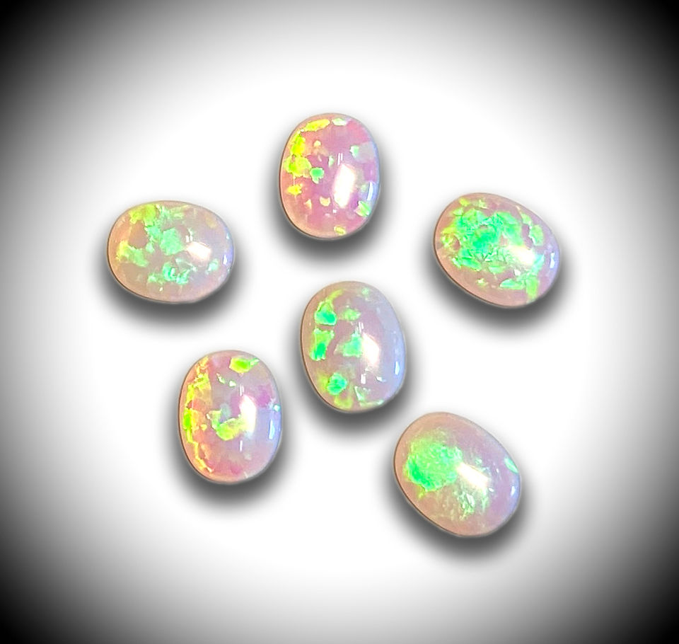 Sand Casting Fire in Place Cultured Opals with Healing Phoenix Lapidary Cool Mint Cabochon Culture O