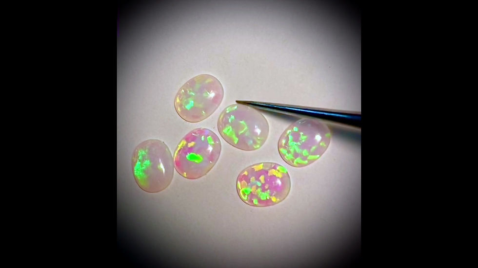 Cool Mint Cultured Opal Oval Cabochon movie