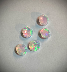 Pink Blush facet cut cultured opal 5mm