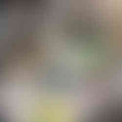 A photo of a table where two people are painting. You can see paint, water, easels and palettes. 