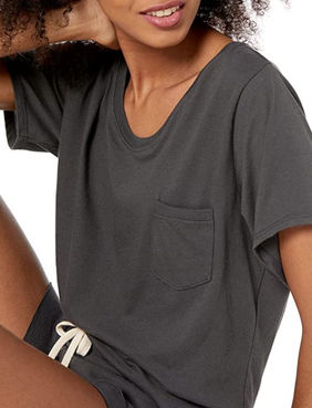 P_1208_Black - Women's Boyfriend Pocket Tee - Front Pocket.JPG