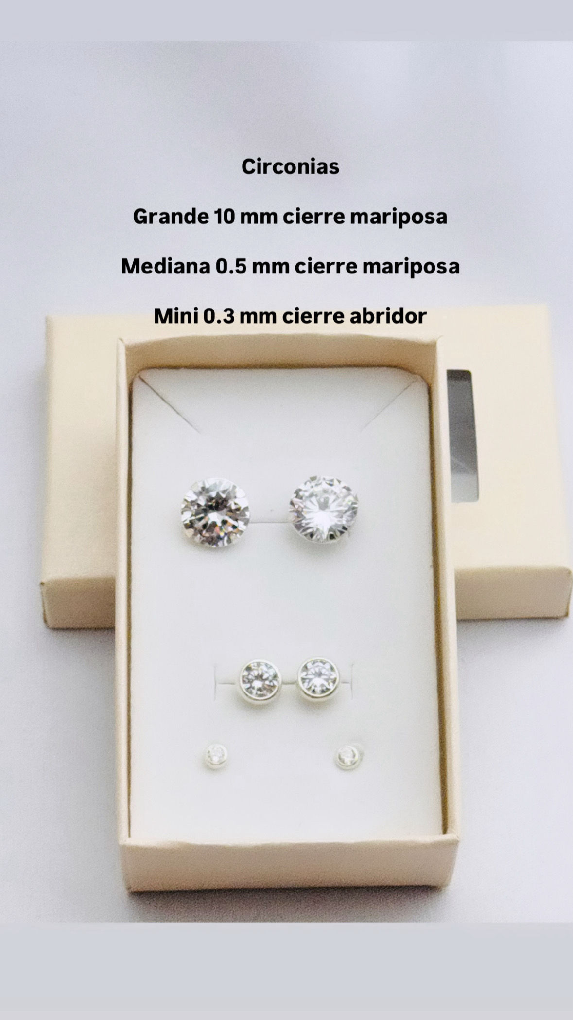 Conjunto de 3 pares de Caravanas Circonitas en Plata 925