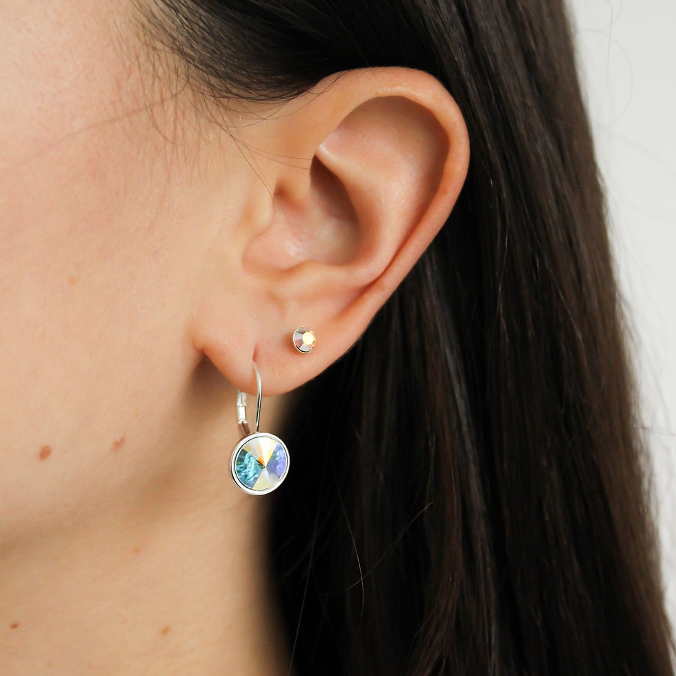 Miniatura: Aros Wish. Plata 925 y Cristal SW
