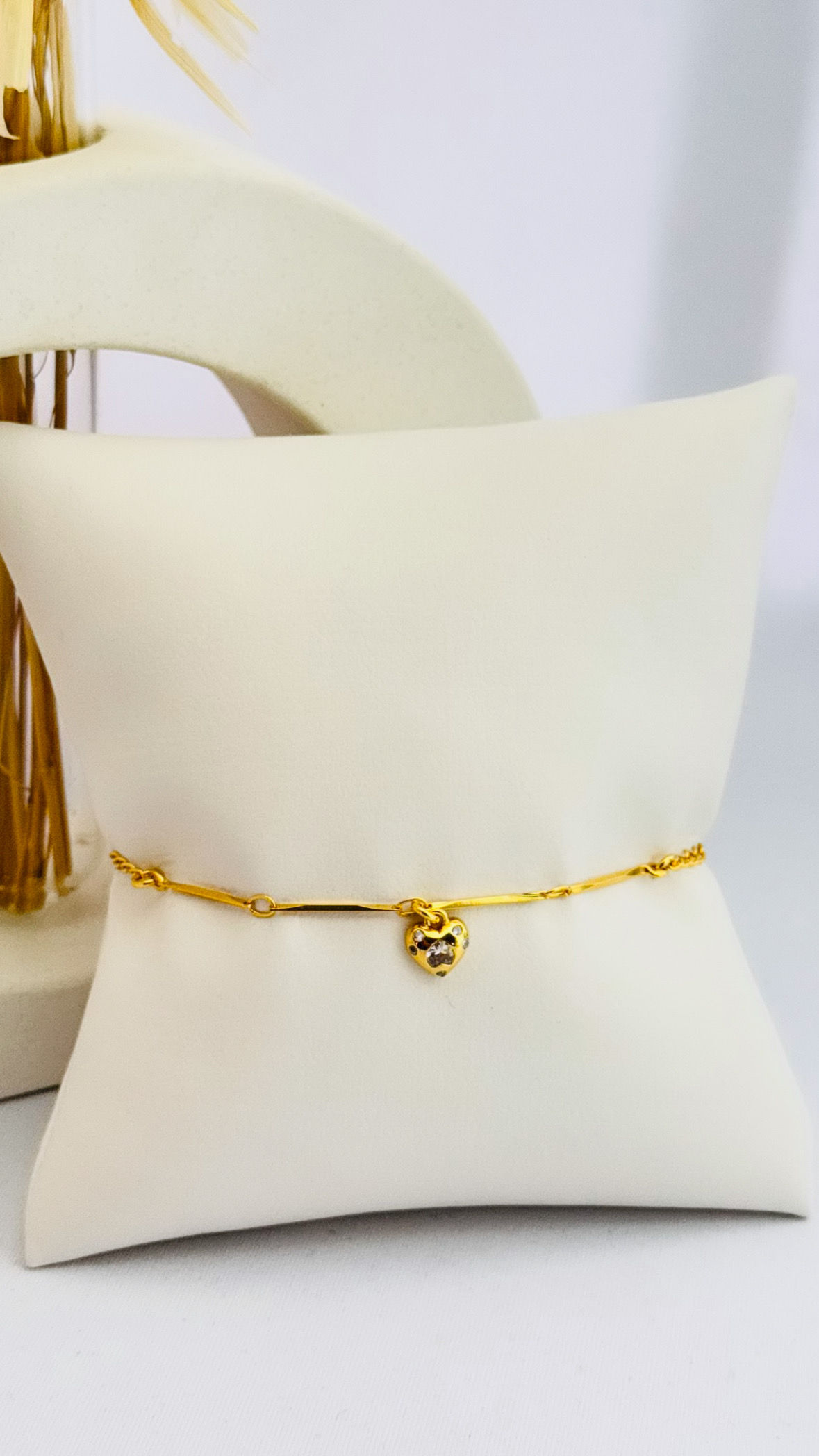 Pulsera corazón. Plata 925 con baño en oro