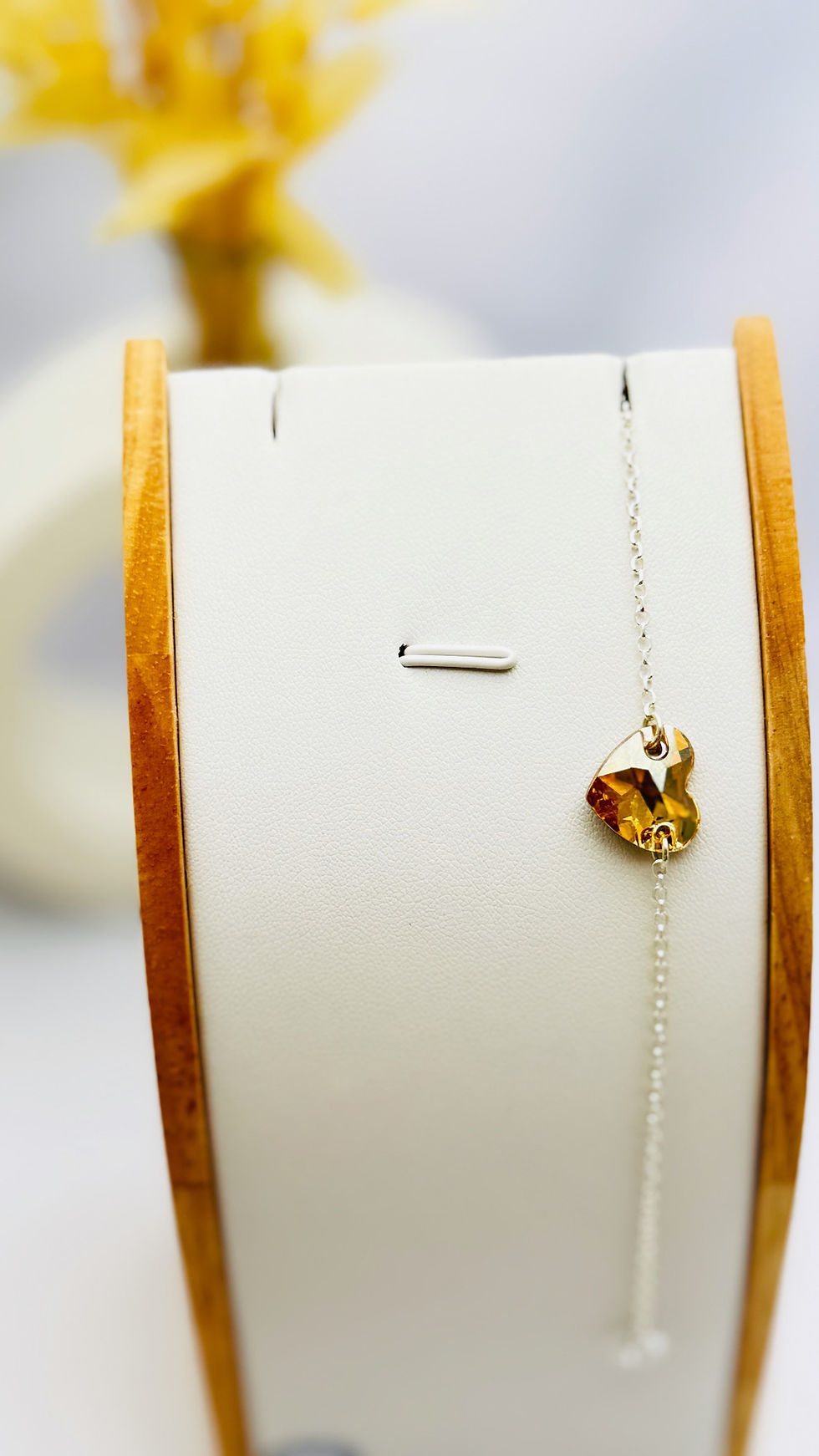 Miniatura: Pulsera corazón ámbar. Plata 925 y cristal 