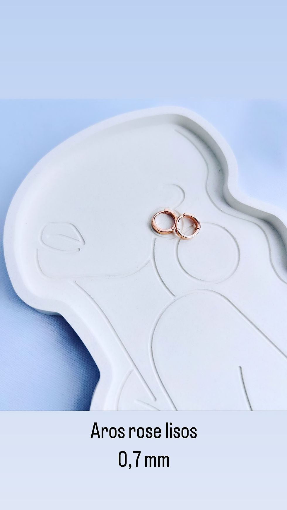 Miniatura: Aros lisos. 0.7 mm Plata 925 con baño rose 