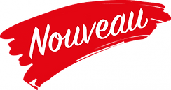 Logo Nouveau sur fond rouge