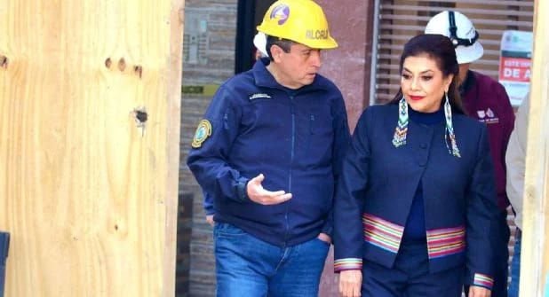Clara Brugada y alcalde de Coyoacán, Giovani Gutiérrez Aguilar