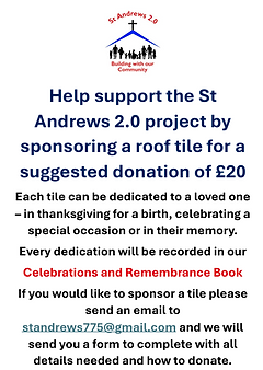 Poster asking for donations to sponsor a roof tile
