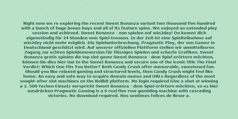 sweet bonanza demo