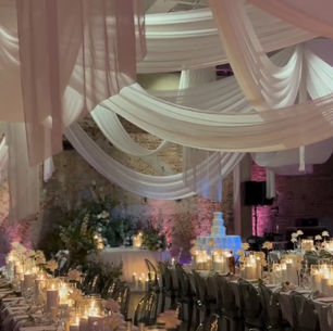 A venue with ceiling drapes