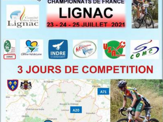 Lignac 23-25 juillet 2021 championnats de France masters route.