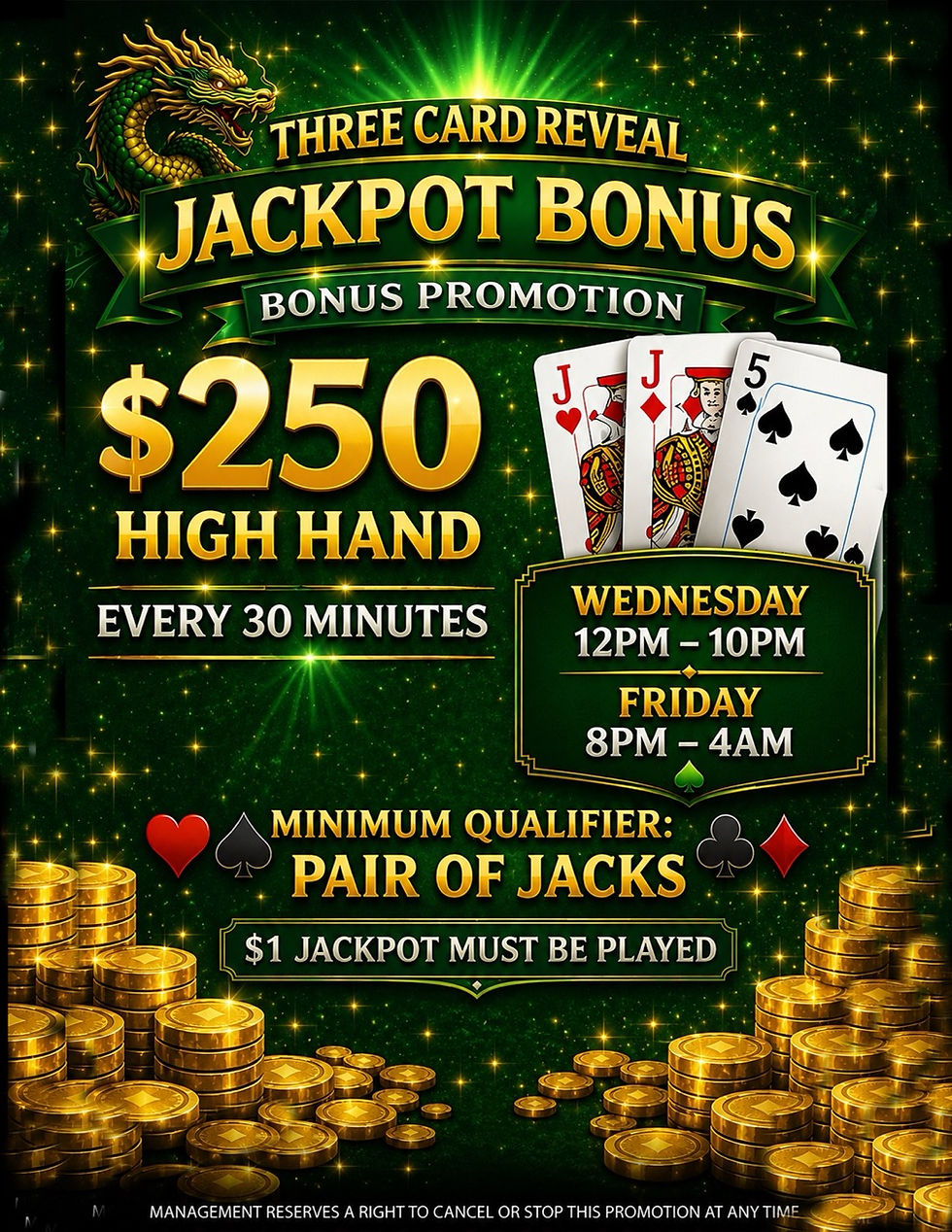 Three Card Reveal - Jackpot Bonus Promotion