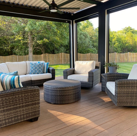 Outdoor patio furniture layout