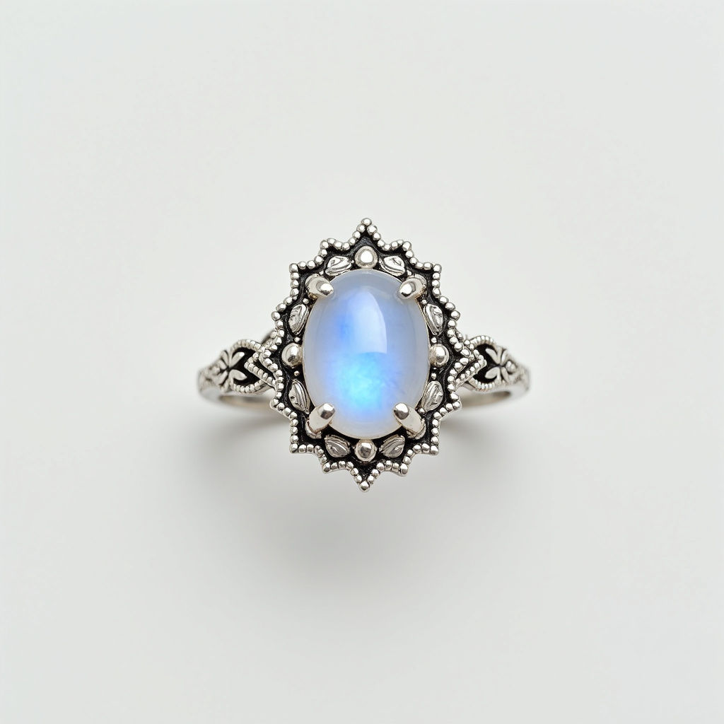 Moonstone Filigree Ring
