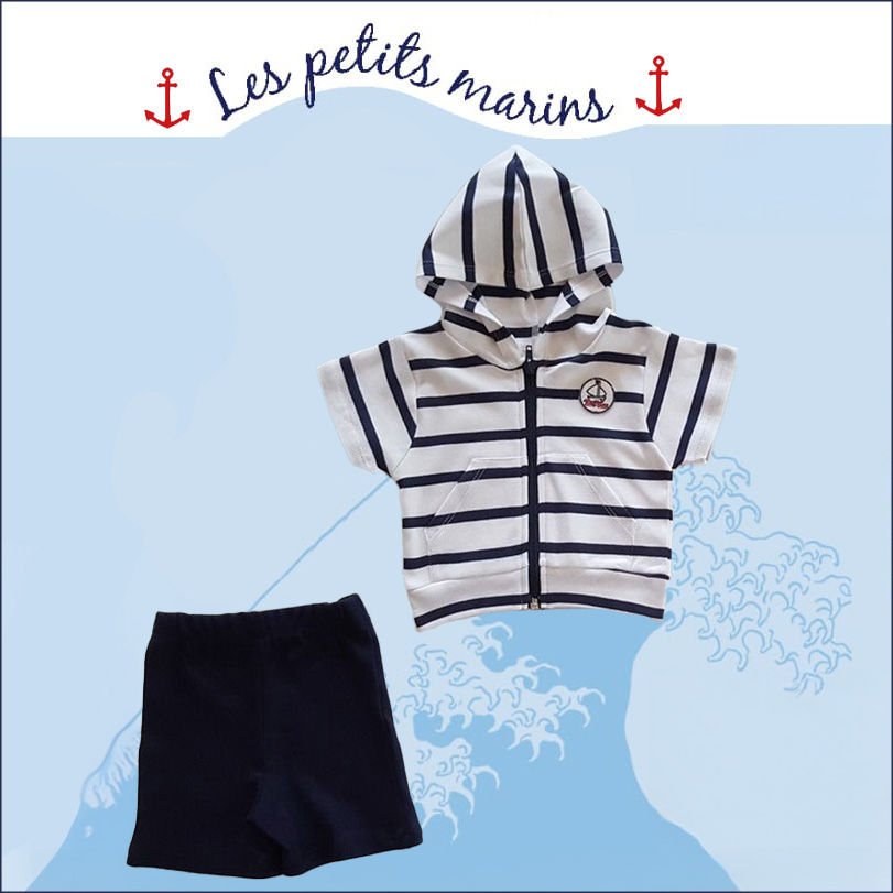 Ensemble bébé Gilet capuche + Short - E537
