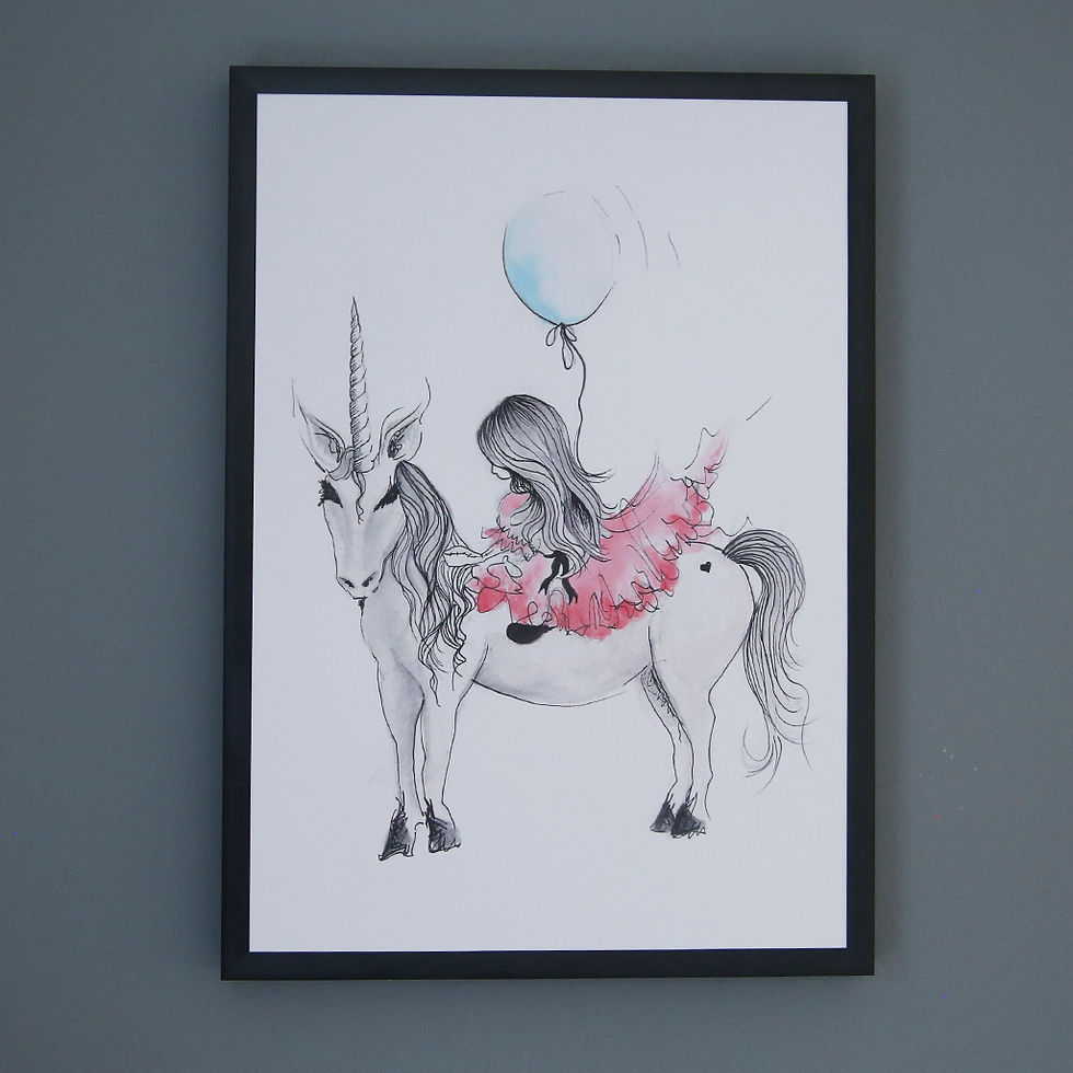 UNICORN AND CHILD PRINT
