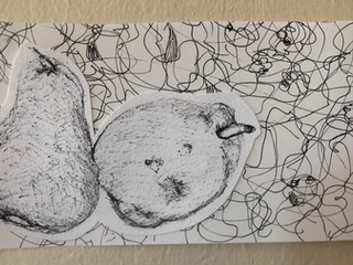 Covid Art 16: Pears in black and white