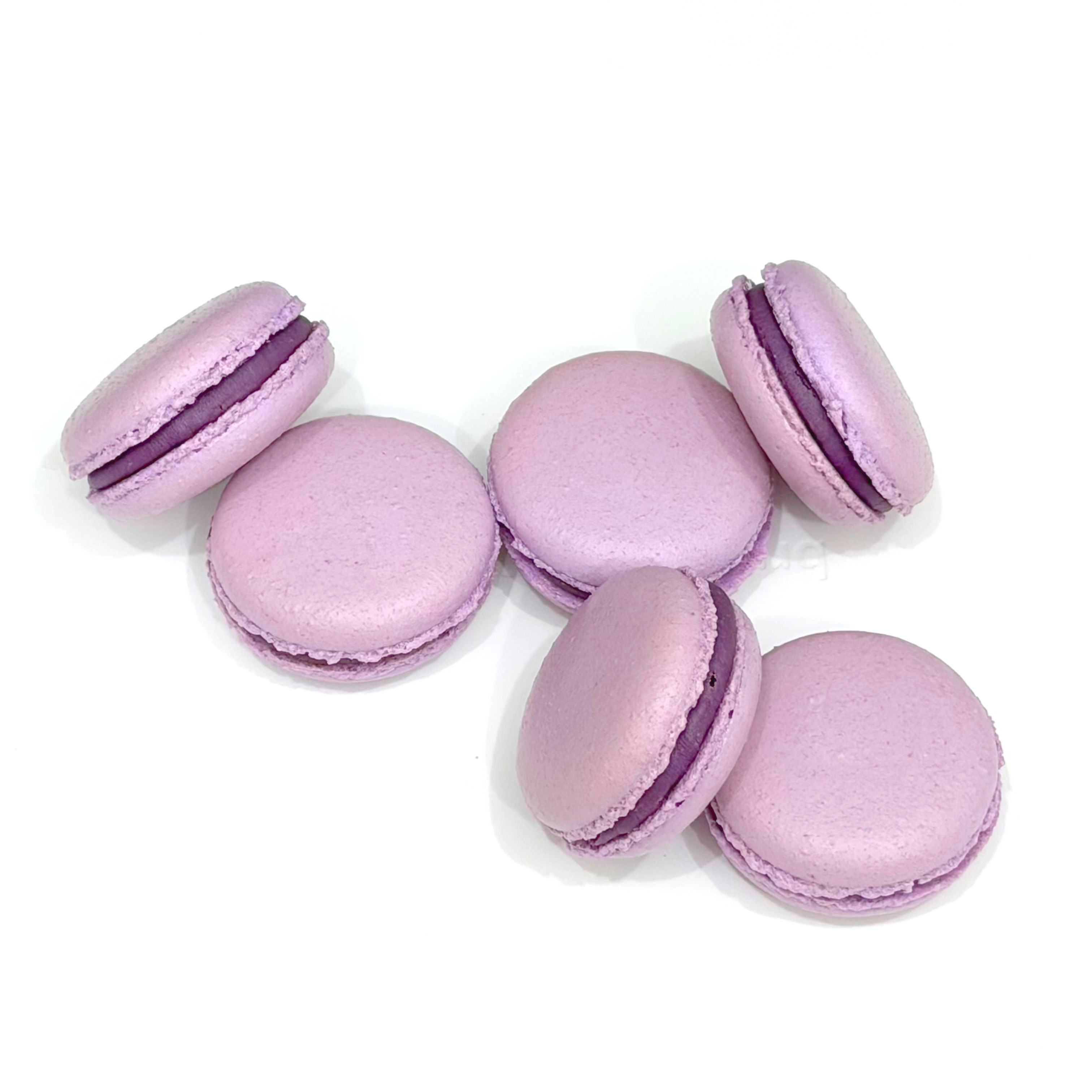 White Chocolate Ube Macarons