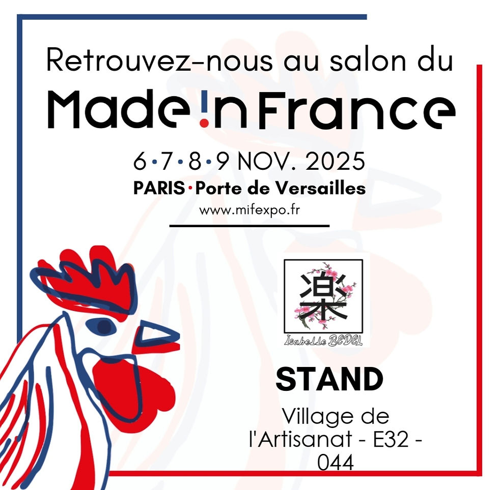 J ai l honneur d avoir été sélectionné pour le Made In France par la CMA. Du 06 au 09 novembre 25 à Paris Porte de Versailles.