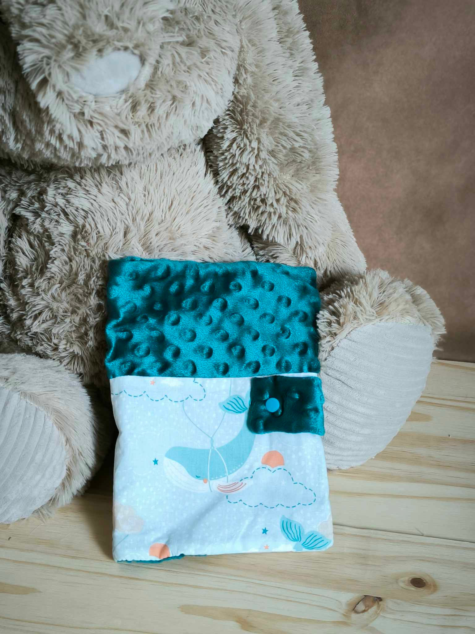 protège carnet océan bleu