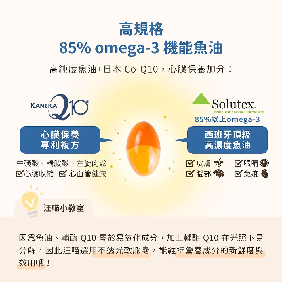 縮圖：汪喵星球 85% Omega3 機能魚油（心臟plus）｜寵物魚油