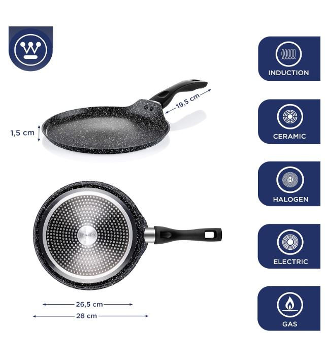 Miniatura: Crepera Antiadherente de MármolNegro 28cm