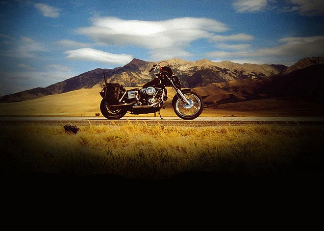 Shadowy Motorcycle Shot