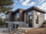 Custom mid-century modern contemporary home exterior view Salida Colorado