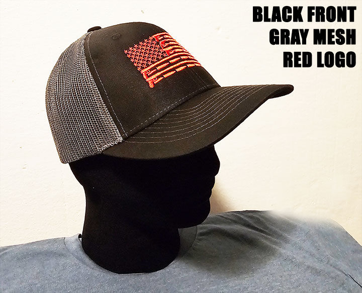 Thumbnail: Guns & Ammo American Flag Baseball Cap / Trucker Hat with Snap Back & Mesh Back