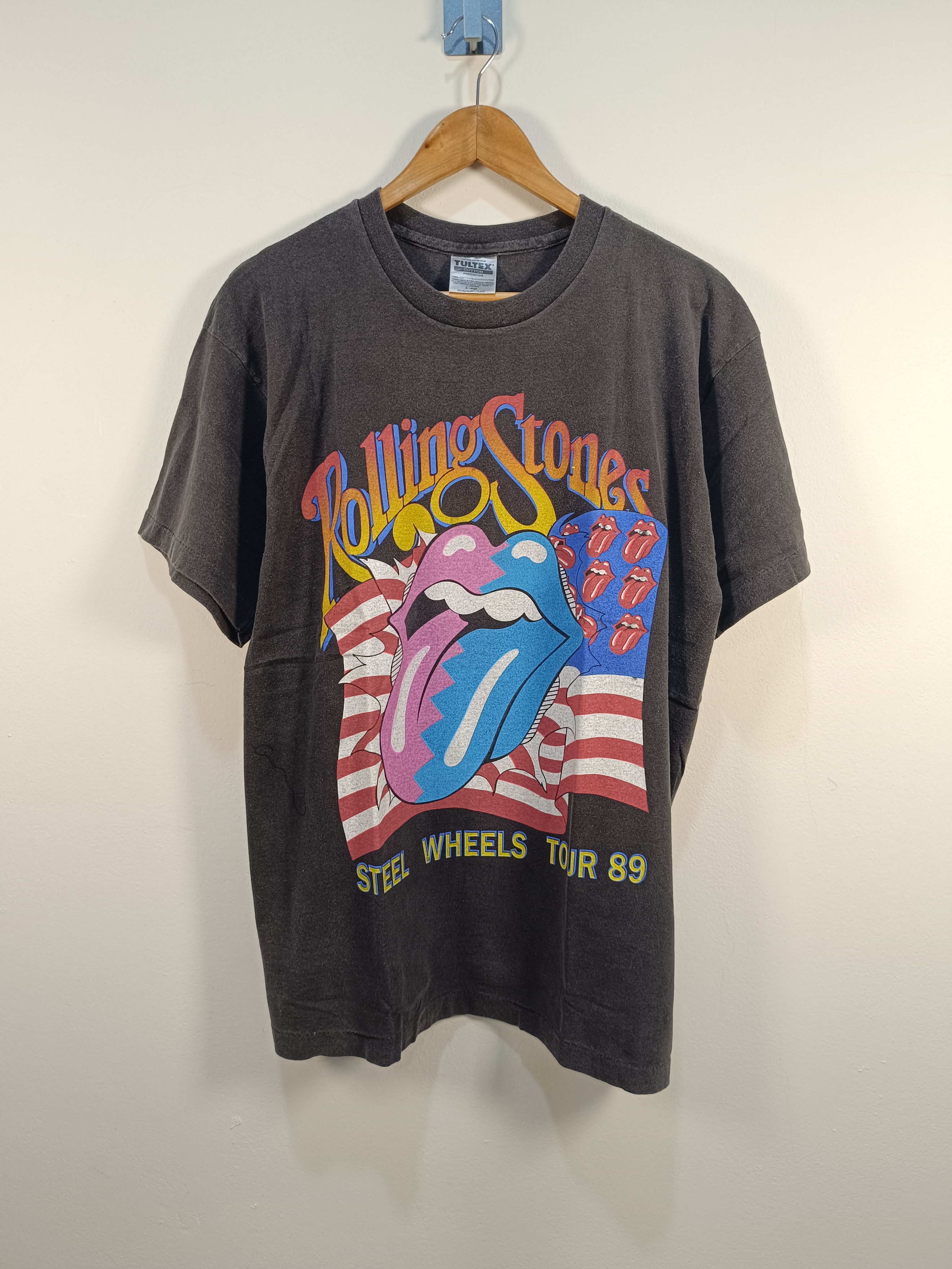 The Rolling Stones "Steel Wheels Tour 89" Vintage Style Sun Faded Single Stitch