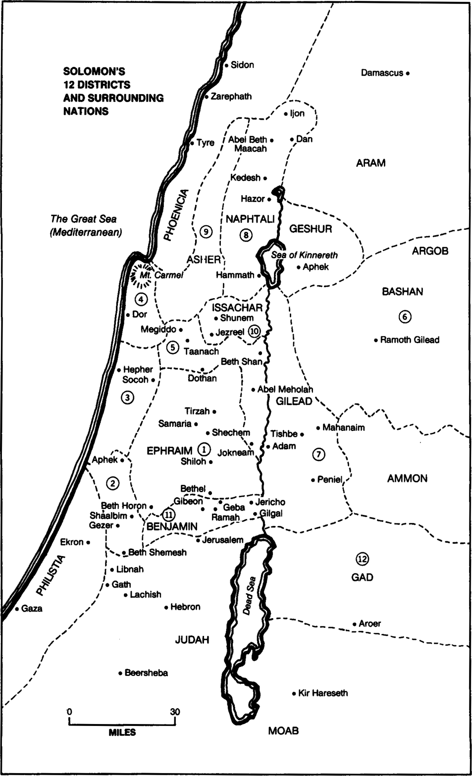 Solomon's 12 Districts