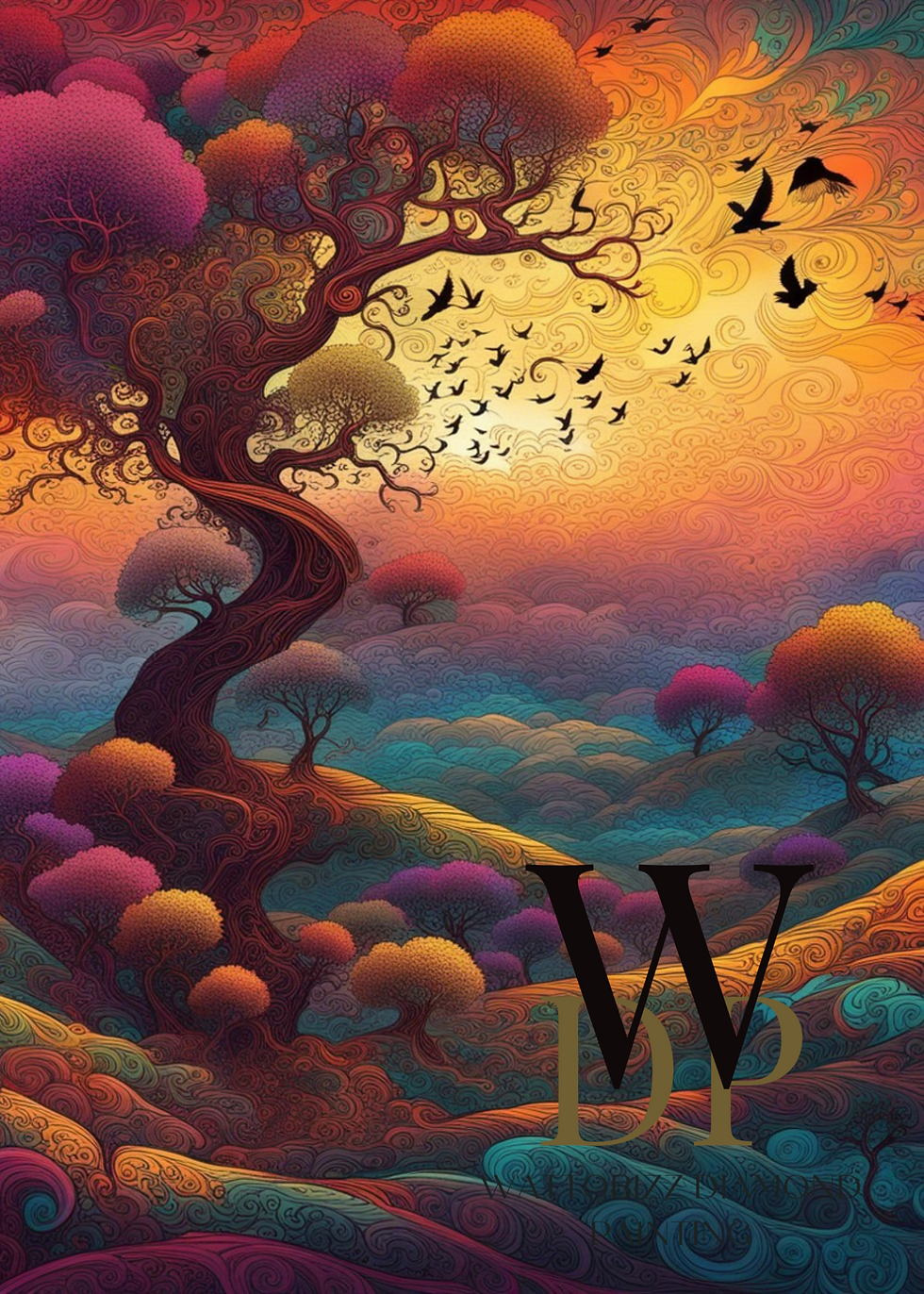 Thumbnail: 50x70cm colorful trees