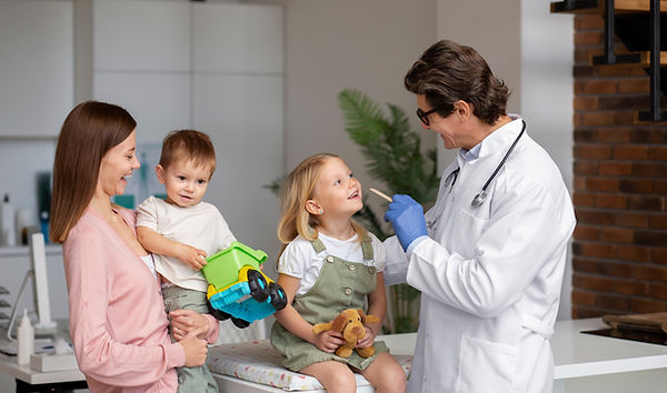 young-mother-with-two-children-doctors-appointment
